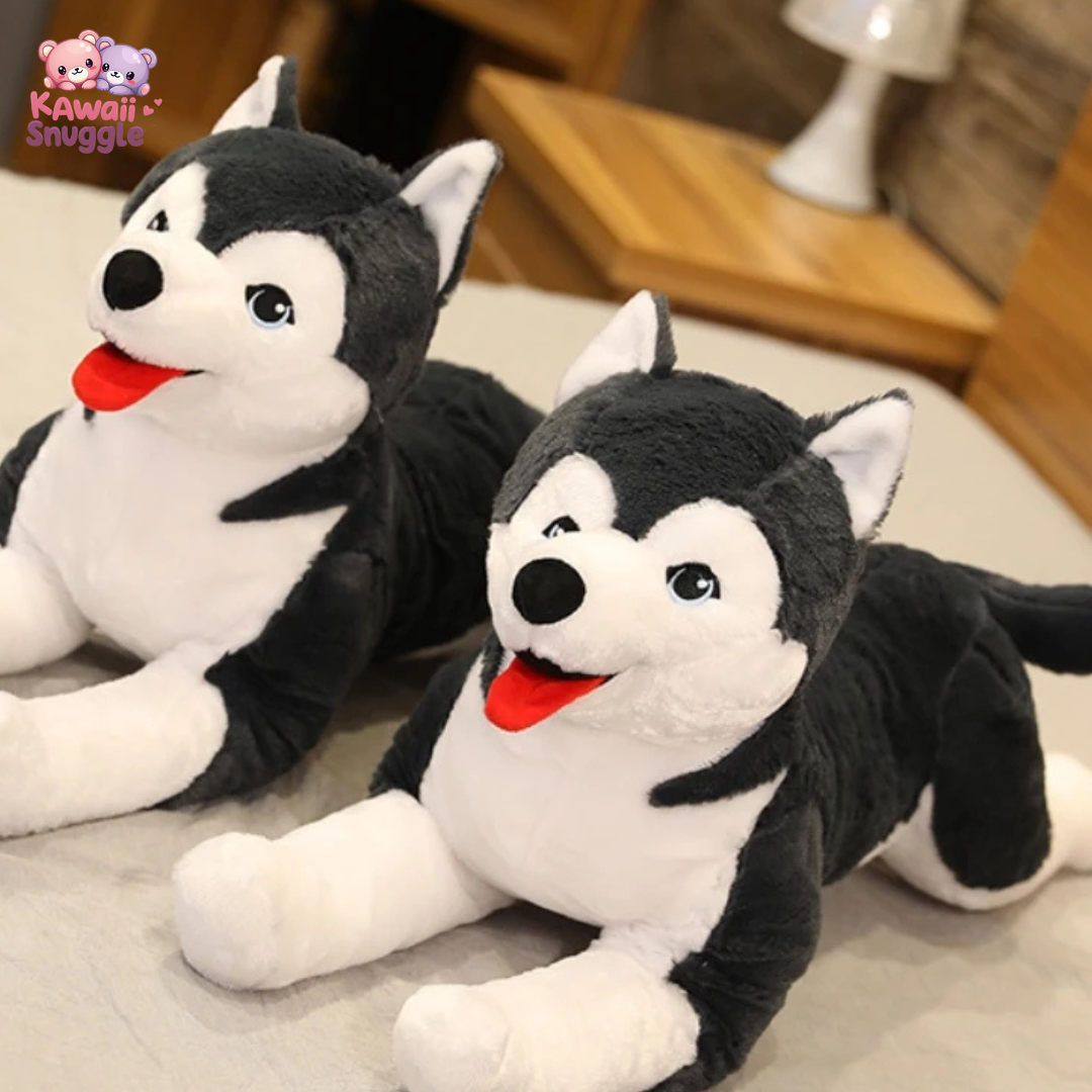 Realistic Husky Dog Plush Toy