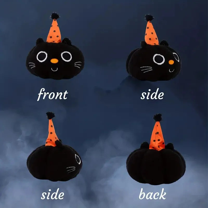 Funny Halloween Pumpkin Black Cat Plush Kawaii Clown Pumpkin Toy Doll Pumpkin Wizard Stuffed Pillow Halloween