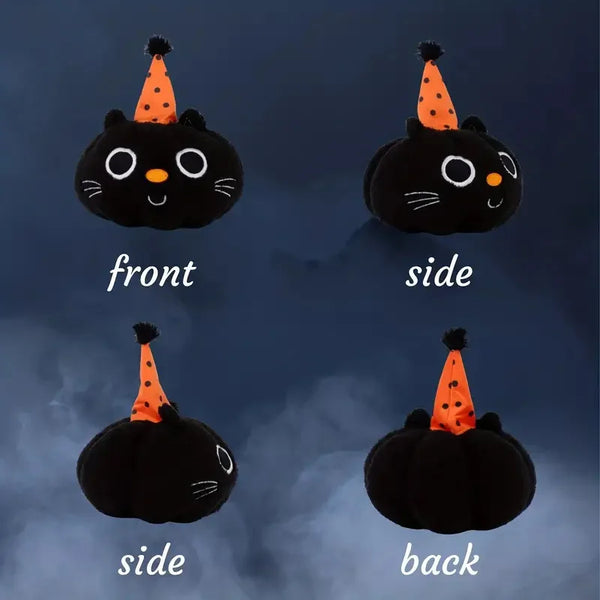 Funny Halloween Pumpkin Black Cat Plush Kawaii Clown Pumpkin Toy Doll Pumpkin Wizard Stuffed Pillow Halloween