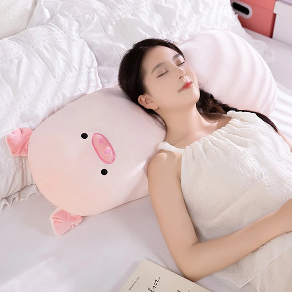 Long Cartoon Animal Plush Pillow Stuffed Brown Capybara Pink Pig Lamb Sheep Sleeping