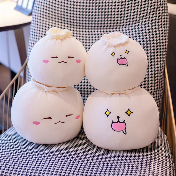 Creative Chinese Bun Shape Plush Toys Stuffed Soft Dumplings Pillow