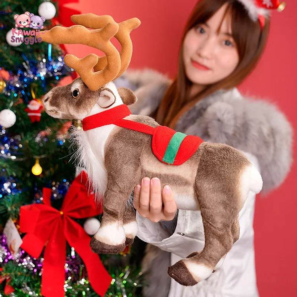 Realistic Reindeer Plush Toy Christmas Deer Plush Doll Elk Soft Toys Kawaii Snuggle