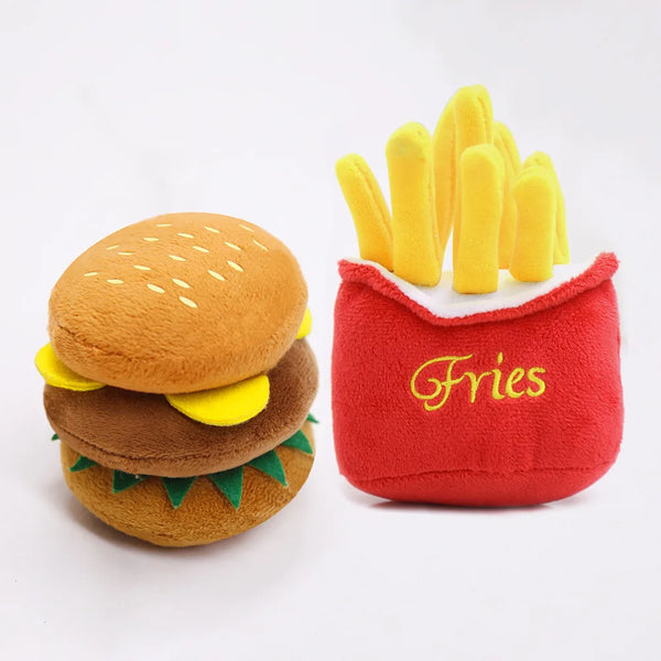 Funny French Fries Burger Plush Dog Toys – A Tasty Twist to Playtime