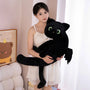 Cute Black Cat Soft Pillow Big Eyes With Wings Kitten Stuffed Doll Halloween Decoration