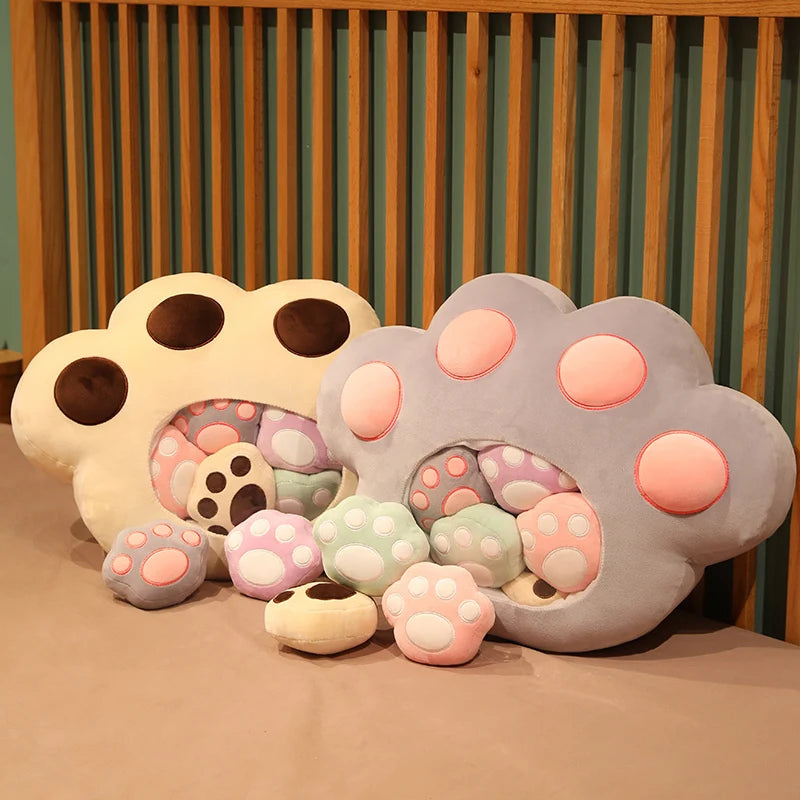 5pcs Snack Pudding Cat Paw Plush Toys Gift Set