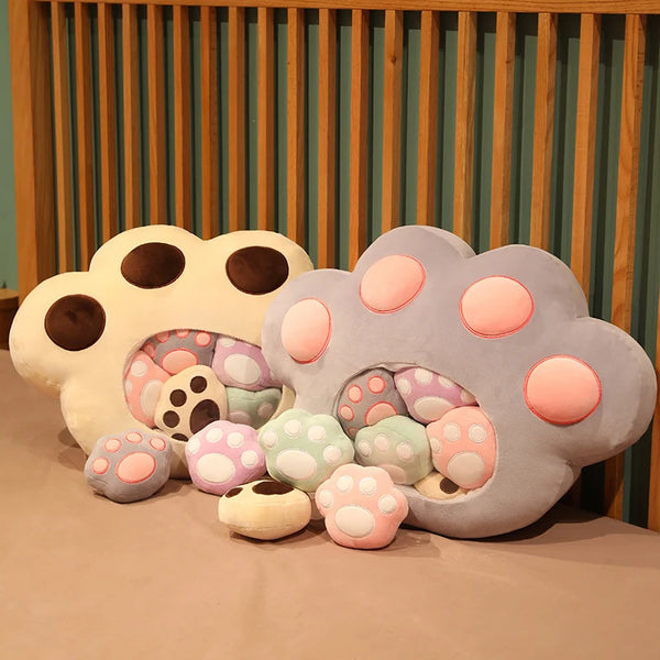 5pcs Snack Pudding Cat Paw Plush Toys Gift Set