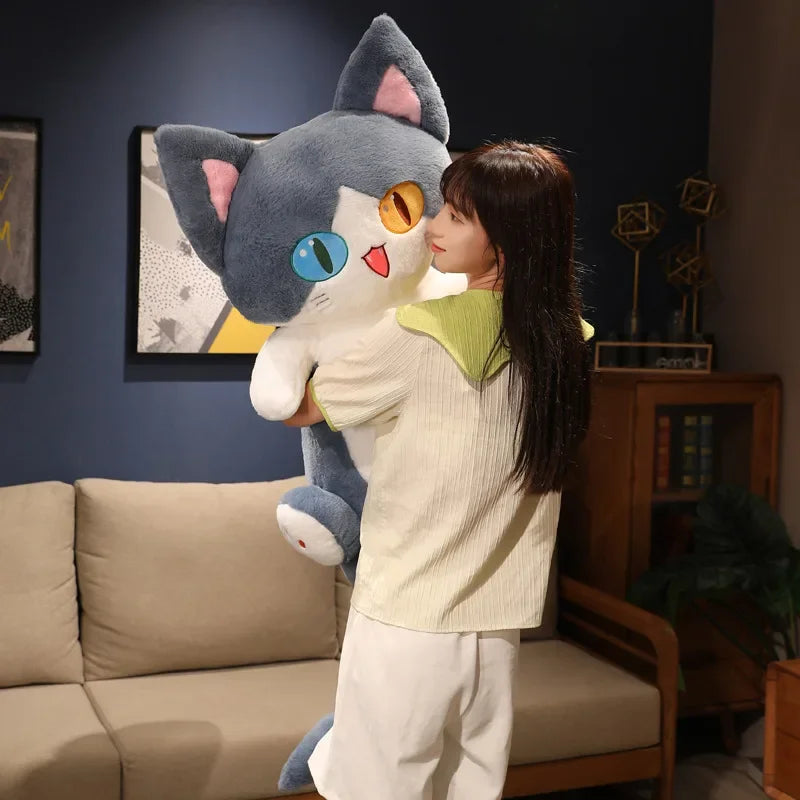 Kawaii Transform Blue Shark Cat Plush Toy – 50-85cm Soft Pillow Gift