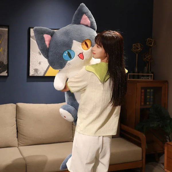 Kawaii Transform Blue Shark Cat Plush Toy – 50-85cm Soft Pillow Gift