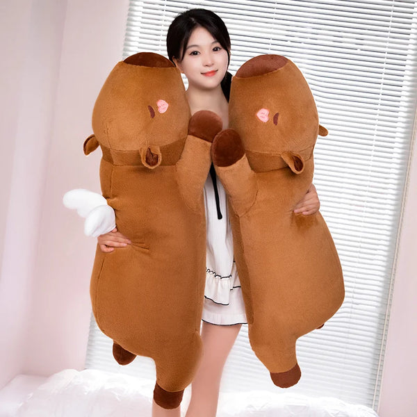 Angel Wing Capybara Plush Soft Lying Hug Pillow