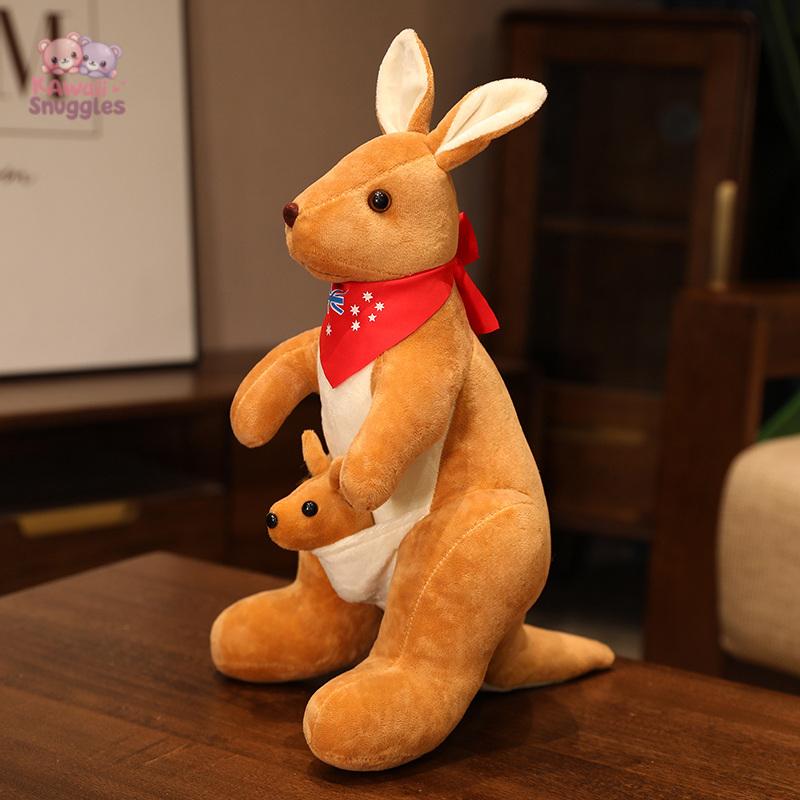 Big Size Mother & Baby Kangaroo Plush Toy – Soft & Cuddly