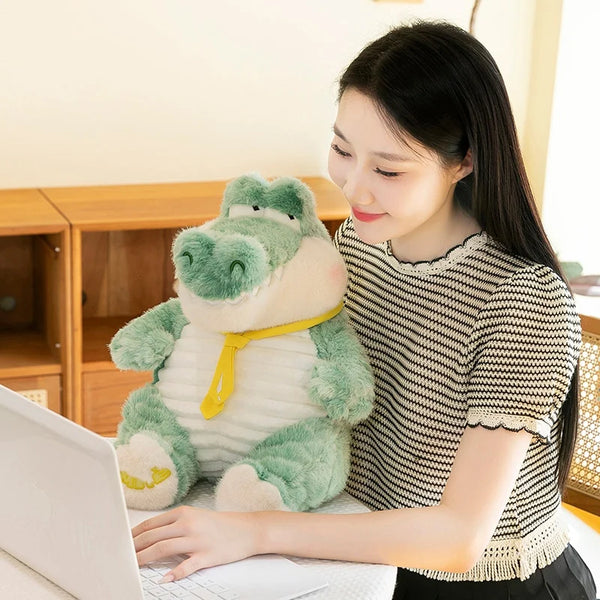 Bonito macio verde gigante crocodilo brinquedo de pelúcia fofo completo animal de pelúcia travesseiro boneca selva jacaré sofá almofada presentes aniversário