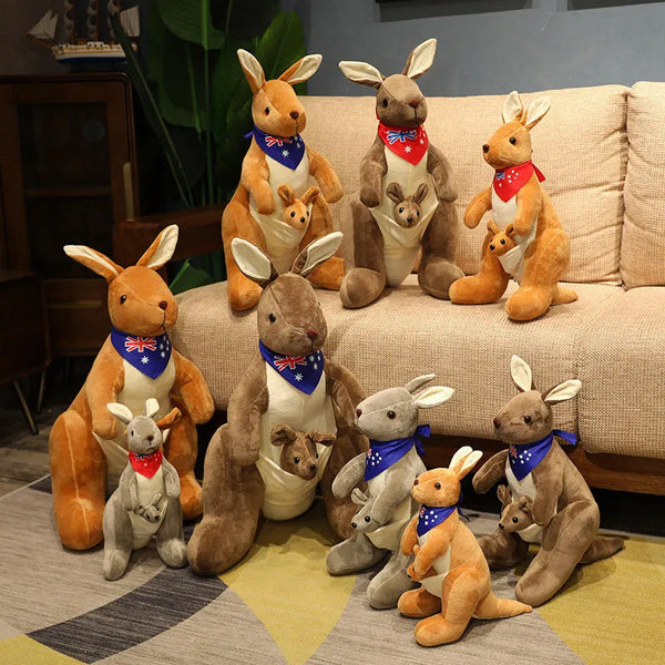 Cute Mother & Child kangaroo Plush Toys Kawaii Big Size Kangaroo Plushie