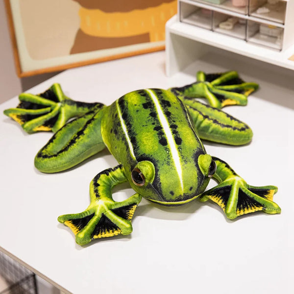 Simulation Cute Green Yellow Frog Plush Toy – A Playful & Soft Companion
