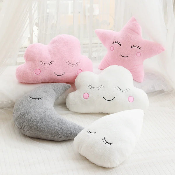 New Stuffed Cloud Moon Star Raindrop Plush Pillow – Where Dreams Begin