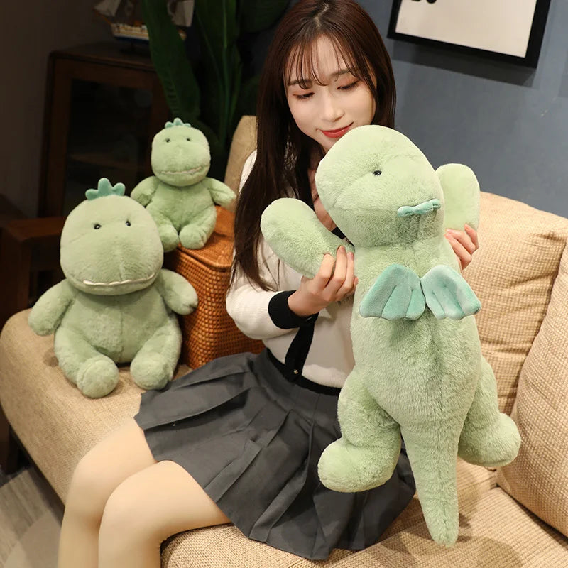 Lovely Dinosaur Plush Toys Fluffy Sleep Pillow Cute Animal Stuffed Dragon With Wings