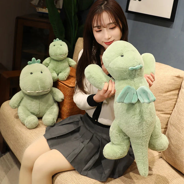 Lovely Dinosaur Plush Toys Fluffy Sleep Pillow Cute Animal Stuffed Dragon With Wings