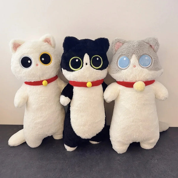 Kawaii Siamese Cat Plush Toy Long Oblong Orange Black Kitten Cats Nap Sleep