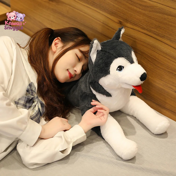 Realistic Husky Dog Plush Toy