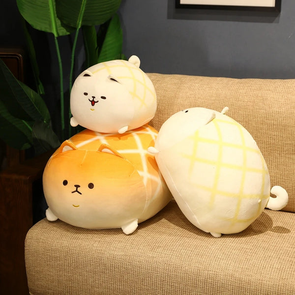 Cute Shiba Inu Plush Toy Fat Shaped Dog Stuffed Fluffy Pineapple Bread Shiba Inu