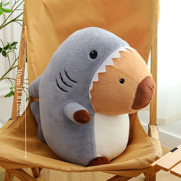 Kawaii Shark Capybara Plush Toy Cartoon Animal Pillow Sofa Cushion Capibara