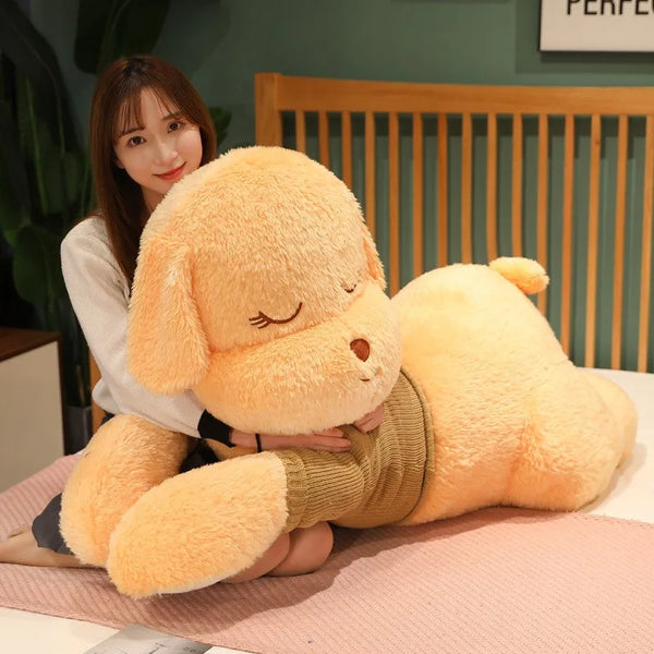 Lovely Giant Size Lying Dog Plush Toy – Soft Stuffed Animal Pillow Gift for Kids