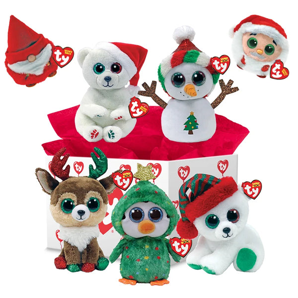 Beanie Christmas Plush Doll Elk Snowman Unicorn Santa Stuffed Plush Toy Animal