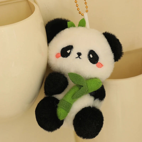 Cute Bamboo Panda Plush Toy Small Pendant  Stuffed Animals Soft Doll Fluffy Panda