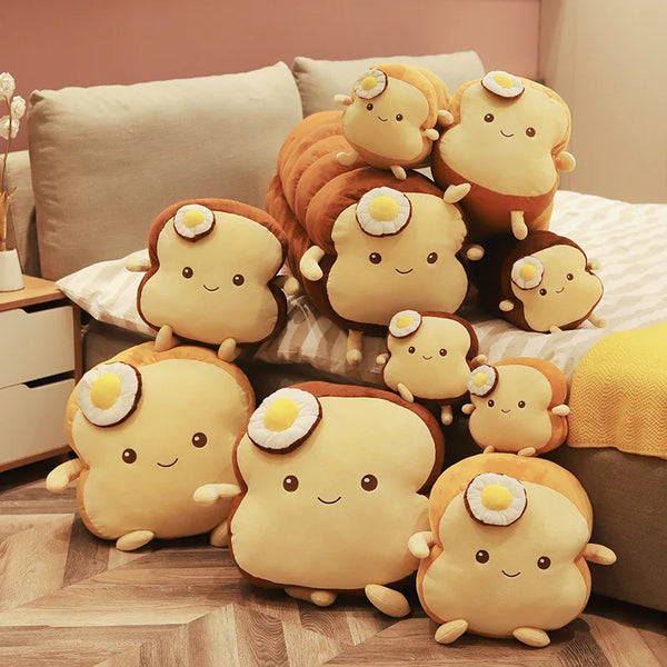 Cute Toast Plush Pillow – Soft Kawaii Bread Toy for Kids and Cozy Gifts