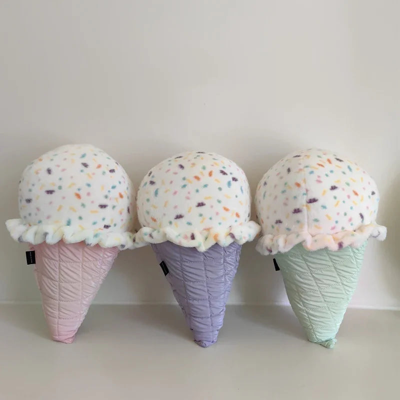 Sweeten Your Space with the Cartoon Ice-Cream Cone Plush Pillow