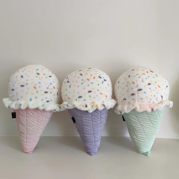 Sweeten Your Space with the Cartoon Ice-Cream Cone Plush Pillow