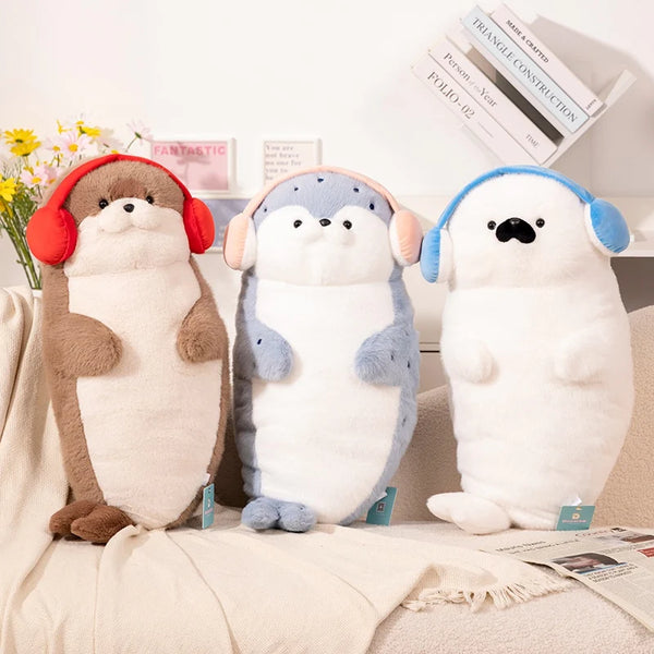 Cartoon Earphone Seal Sea Otter Plush – A Round Bundle of Joy