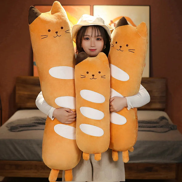 Long Animals Plush Toy Stuffed Squishy Animal Bolster Pillow Cat Cylindrical Plushie