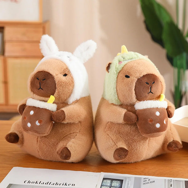 Kawaii Capybara Plush Toy Lovely Capybara Turn to Dinosaur Rabbit Stuffed Doll