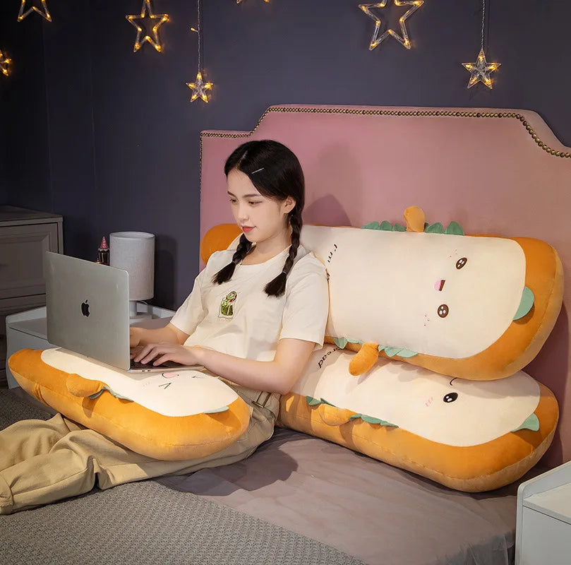 Removable Ultra Soft Long Girls Sleeping Pillow on The Side Clip Legs Boys Bed Cushion