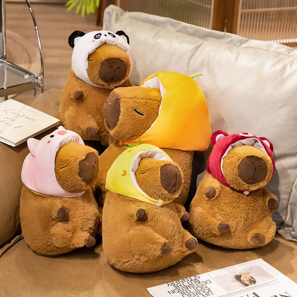 Kawaii Anime Capybara Plush with Fruit Hood – Cute Gift Idea