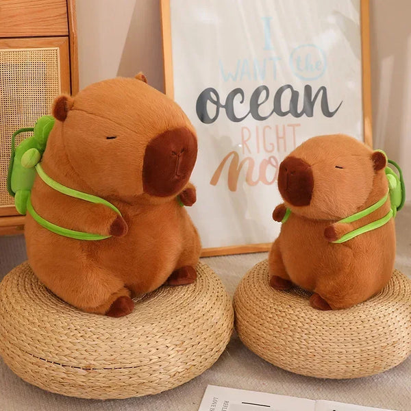 Cute Turtle Backpack Capybara Strawberry Hat Capybara Plush Toy Stuffed Animals