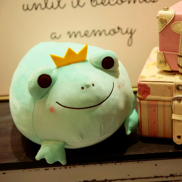 1pc 35cm Cute Crown Frog Plush Pillow Lovely Stuffed Soft Animal Frog Toys Cushion for Children Baby Birthday Appease Dolls
