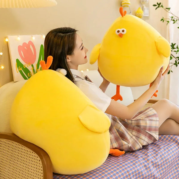 Funny Fat Chicken Plush Toys Pillow Soft Simulation Cute Plushie Dolls Neck Pillow Stuffed Animal