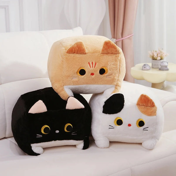 Square Cat Throw Pillow Cute And Funny Soft And Comfortable Sleep With The Pillow
