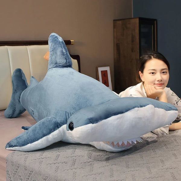 Giant Size Whale Plush Toy Blue Sea Animals Stuffed Huggable Shark