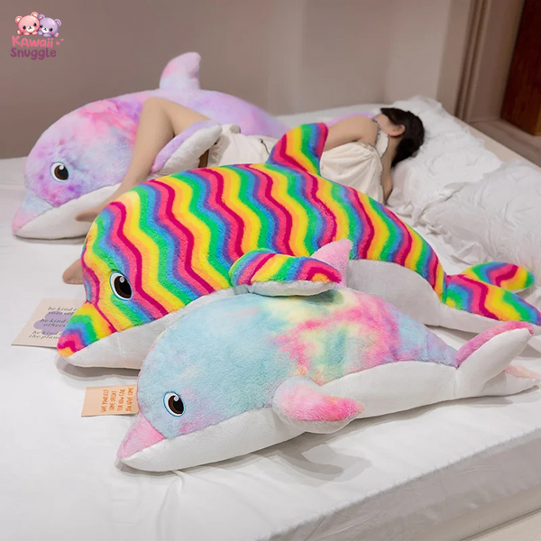 Cute Colorful Dolphin Plush Toy – Your Cozy Ocean Friend!