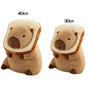 Capybara Toast Plush Toy – Kawaii Capybara Pillow with Removable Bread Hat