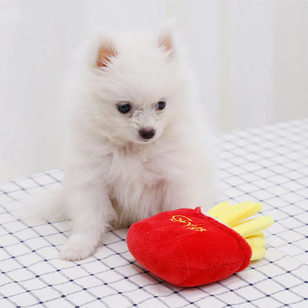 Funny French Fries Burger Plush Dog Toys – A Tasty Twist to Playtime