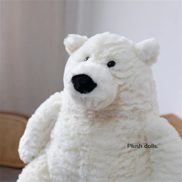 34cm Cute Polar Bear Doll Stuffed Animal Cartoon Furry White Bear Plush Toy Soft Appease Sleeping Plushies Gift For Girl