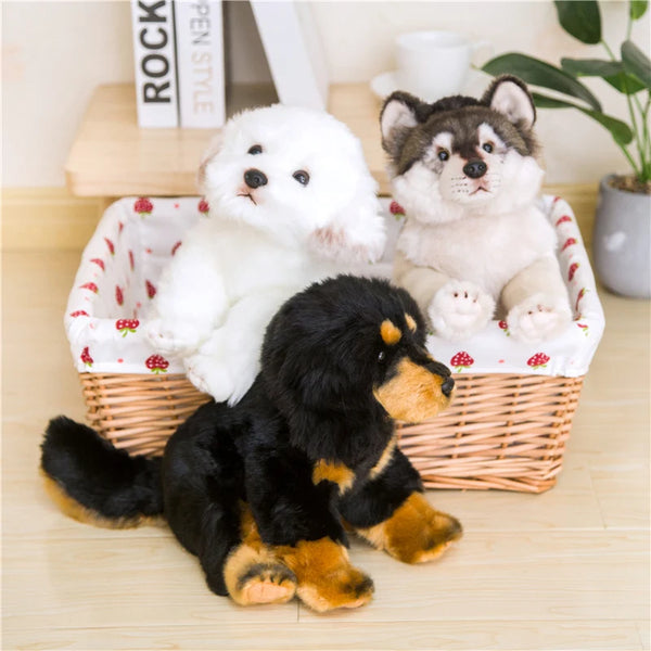 Cute Wolf Plush Toys Wolf Dog Kids Dolls Lifelike Stuffed Pet Soft Anime Decor Collection