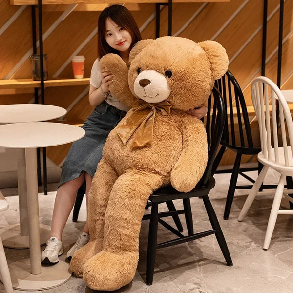 1pc High Quality Giant American Teddy Bear with Bow Plush Doll Soft Stuffed Animal Bear Plush Toys Girls Valentine Lover Birthday Gift