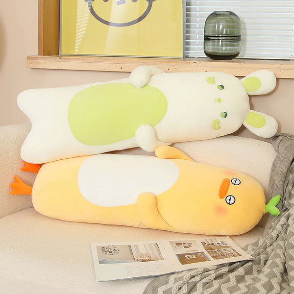 Cartoon Animal Rabbit Bear Duck Chick Plush Toys Stuffed Soft Long Sleep Pillow Doll