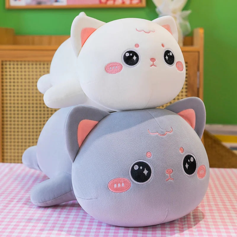 Cute Soft Cat Plush Pillow – Kawaii Sofa Cushion for Kids