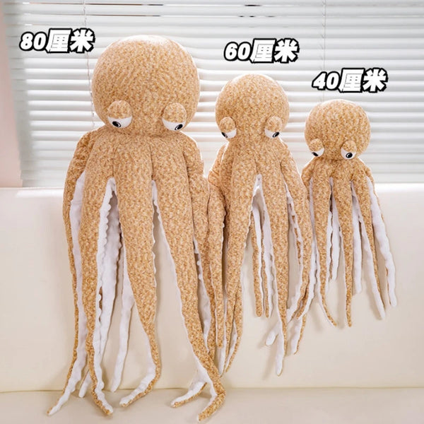 Giant Long-Leg Octopus Plush Toy – Super Soft Sea Animal Pillow in Pink or Yellow