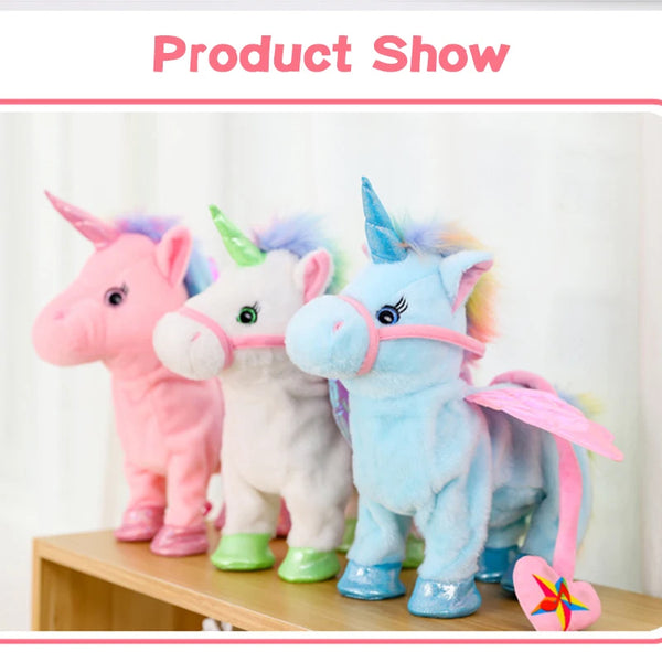 Plush Unicorn Toys for Girls Kids Walking Talking Plush Electric with Music Toy